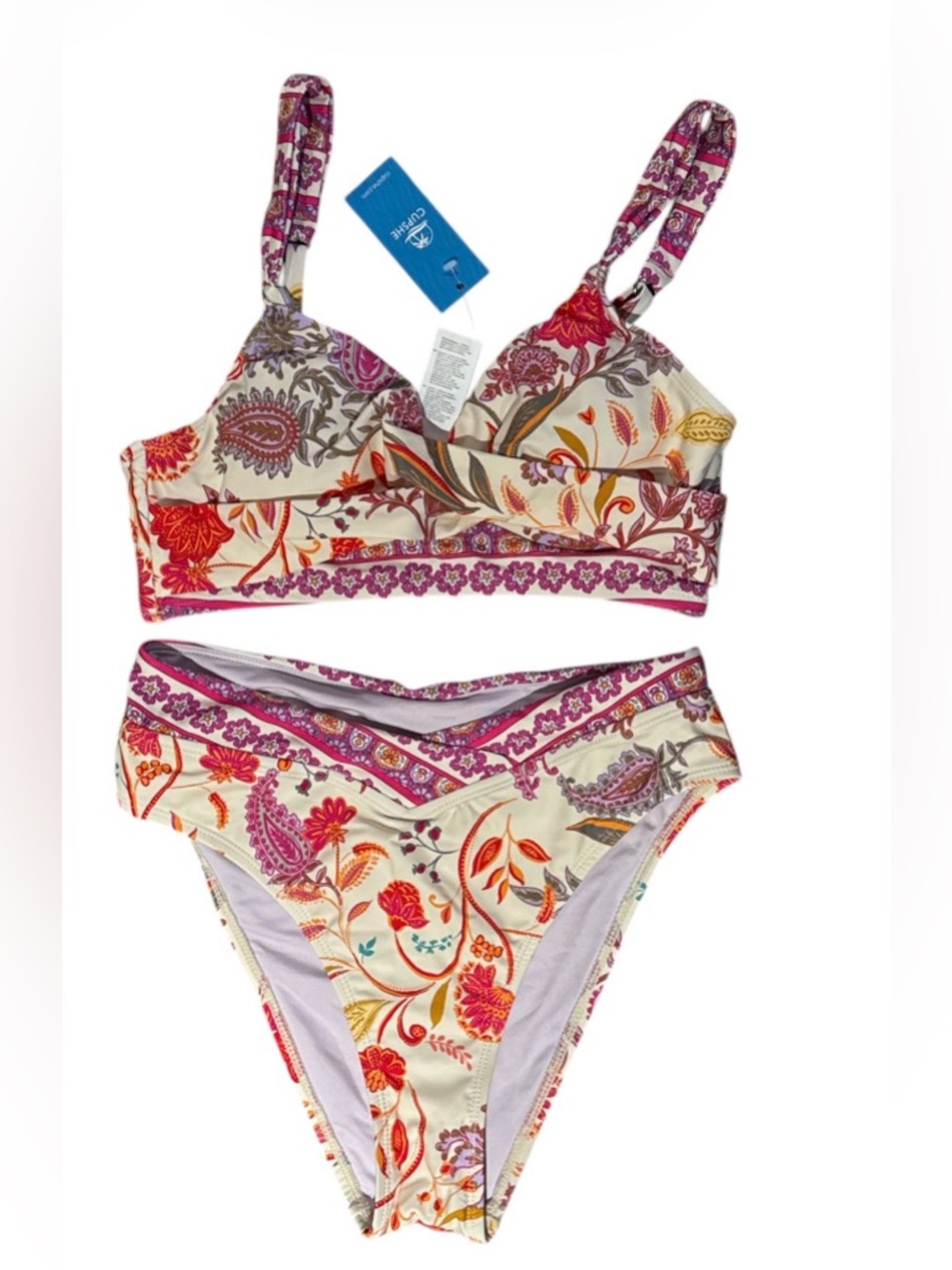 🆕 Cupshe  Romantic Boho Paisley Bikini Sz S